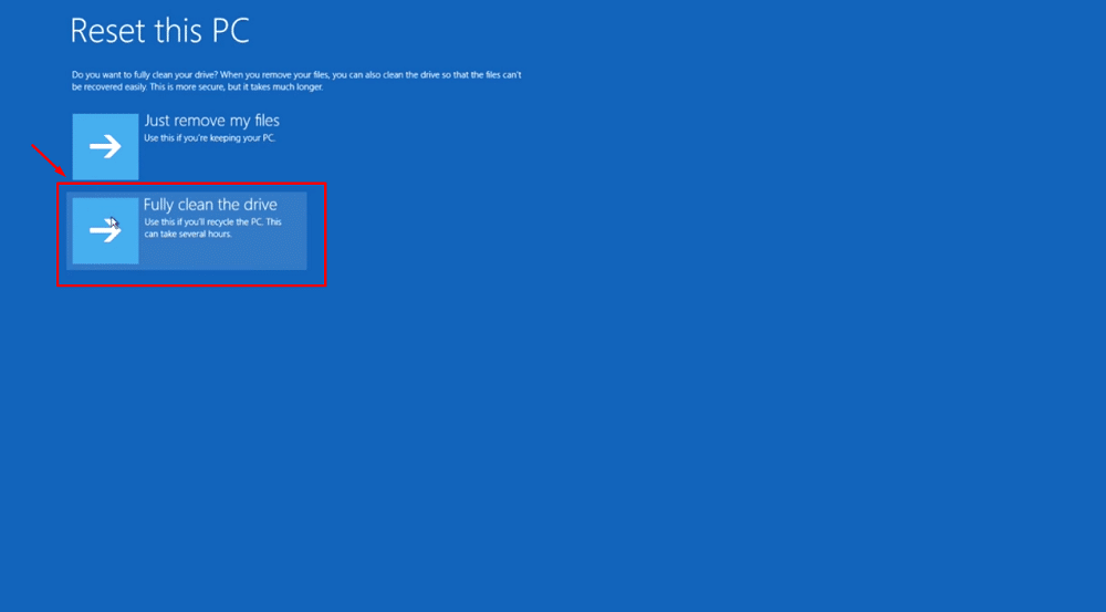 fully remove the drive in windows 10