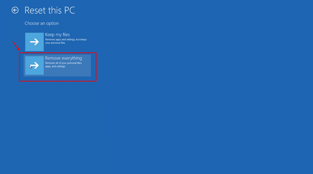 remove everything in windows 10