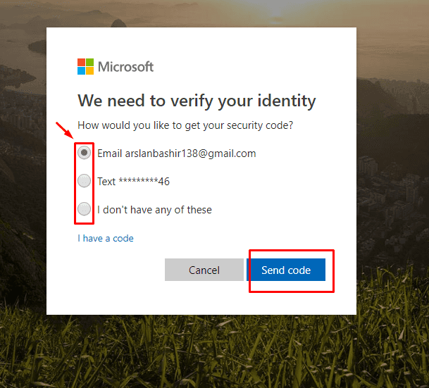 verify your identity of microsoft account
