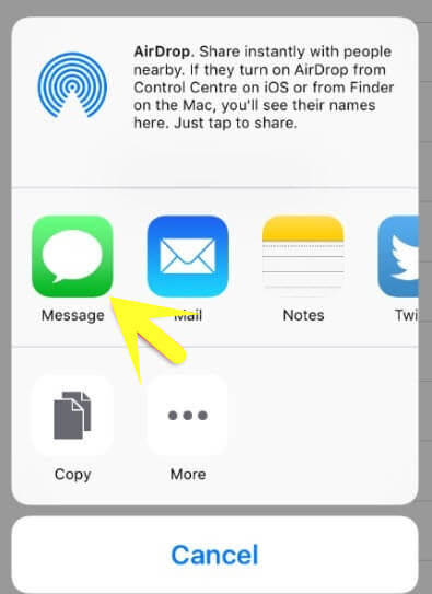 tap on messages option in locked iphone