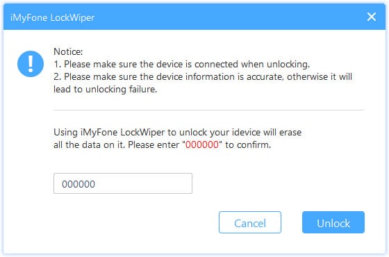 confirm the screen passcode unlock operation