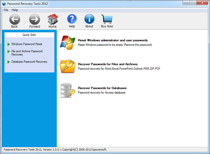 Crack WinRAR password with spower password recovery tools