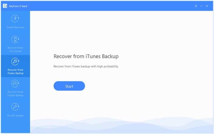 recover from iTunes backup