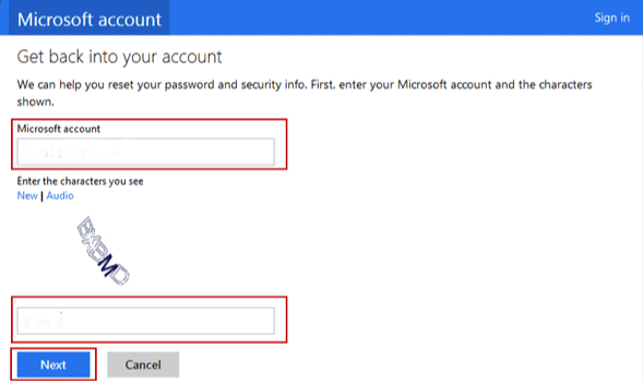 get back into your microsoft account windows 8
