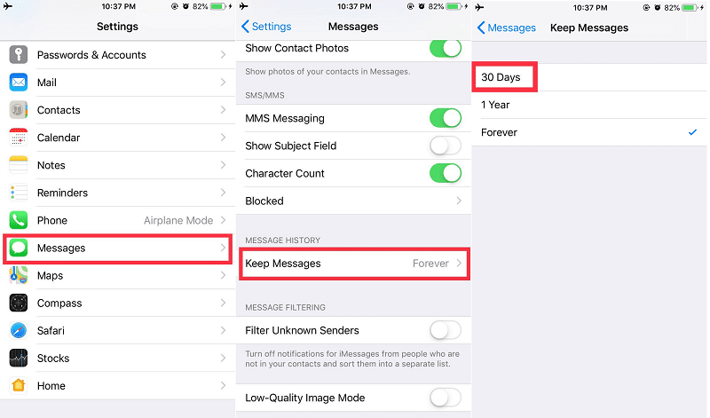 automatically expire messages on iphone