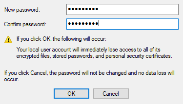 enter new password in windows xp
