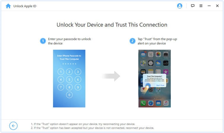 imyfone unlock your device and trust this connection