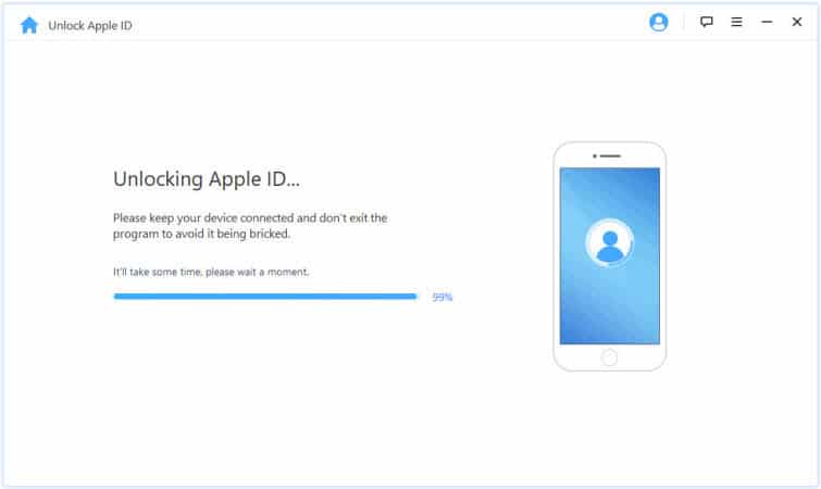 iMyFone LockWiper Unlock Apple ID Popup