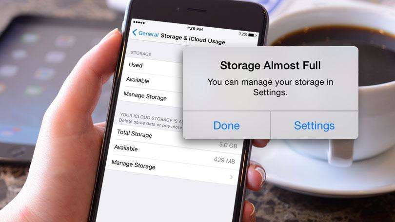 storage almost full on iphone