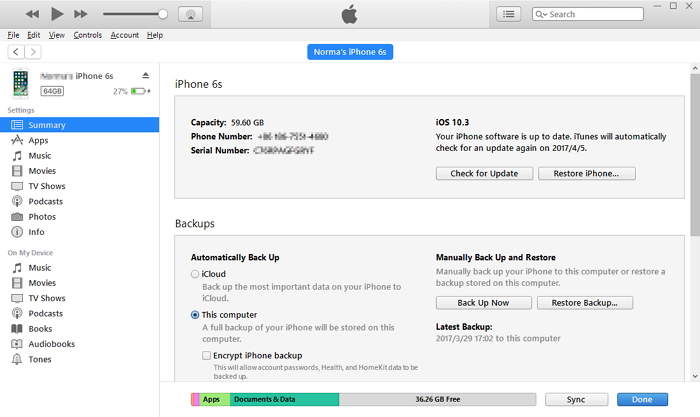 transfer data from iphone to iphone with itunes
