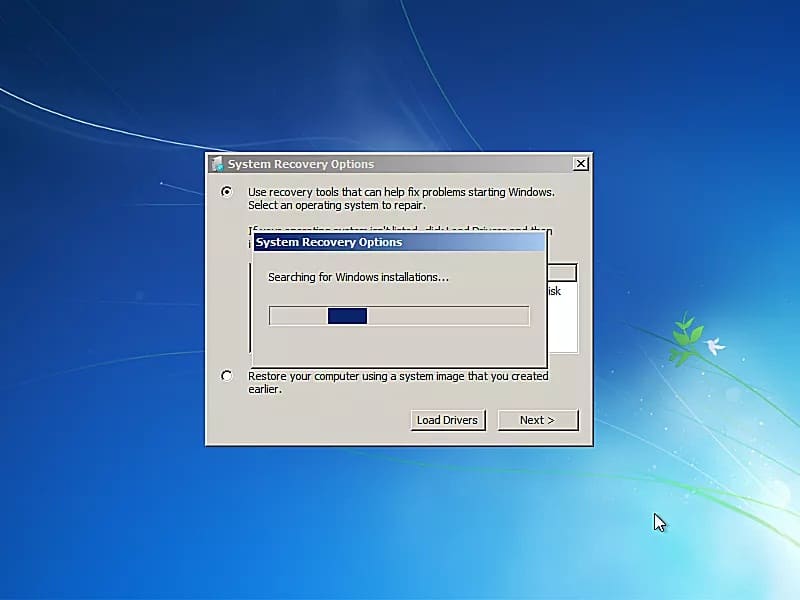 system recovery options in windows 7