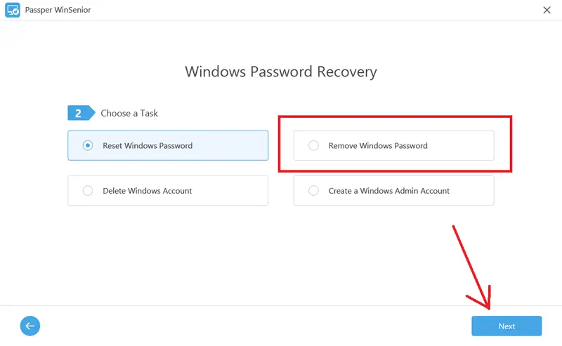 passper winsenior remove windows password