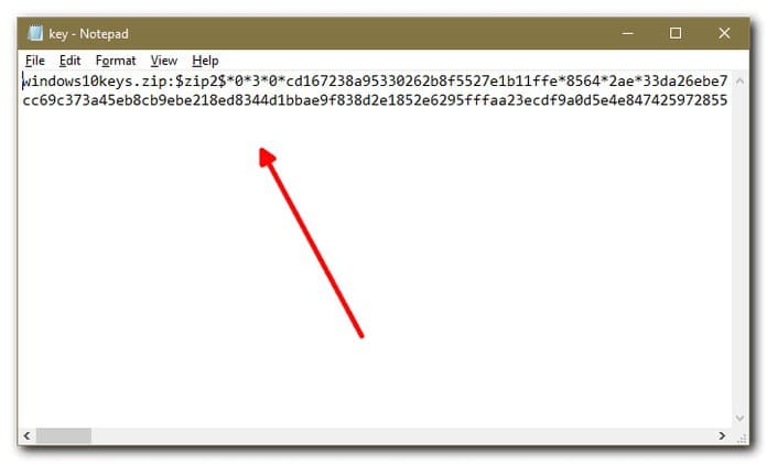 check password hashes in key txt