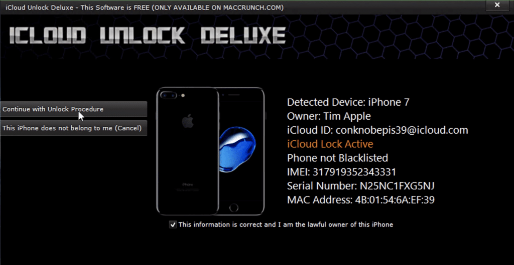 Icloud unlock deluxe continue with unlock procedure