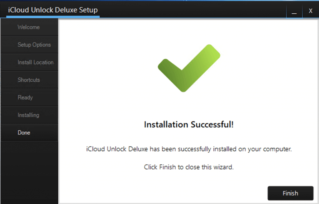 Icloud unlock deluxe setup installation successfully