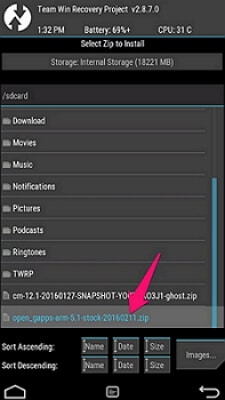 flashing rom in android phone google apps zip file