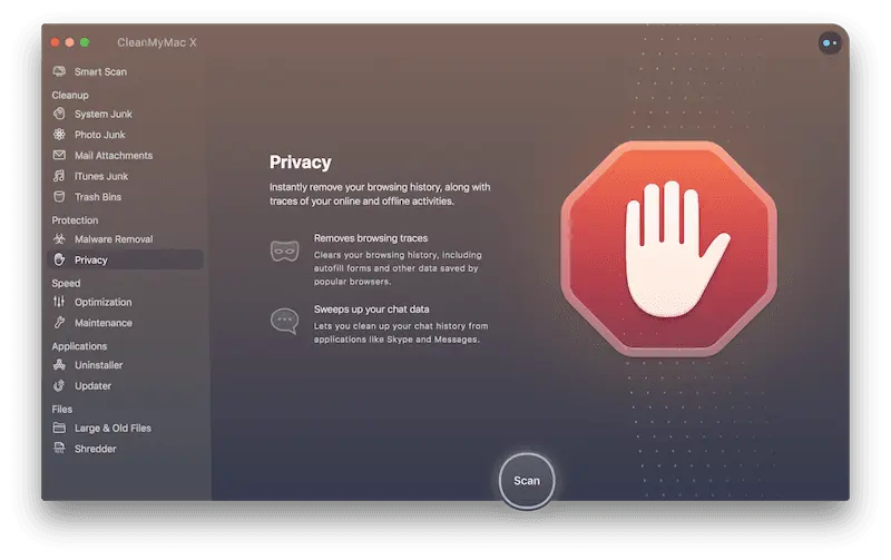 CleanMyMac Privacy Module