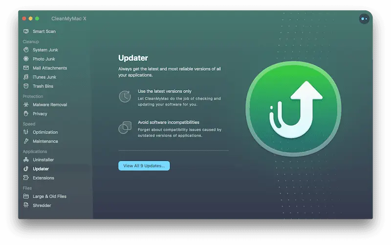 CleanMyMac Updater Screen