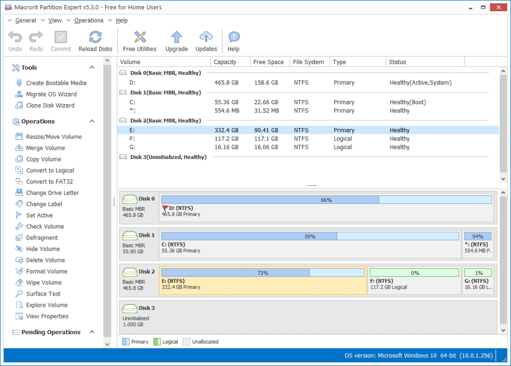 Macrorit Partition Expert – Interface and Selected Partition