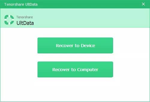 the two options ultdata provides for recovering deleted text messages from iphone