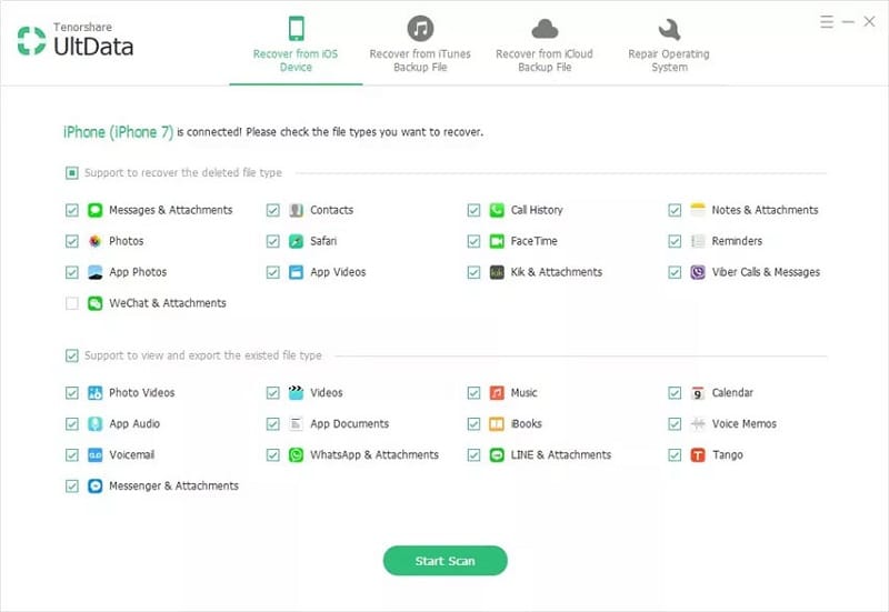 Tenorshare Ultdata – Best iMyFone D-Back Alternative