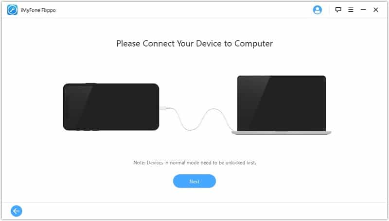 iMyFone Fixppo - Connectez votre appareil à l'ordinateur