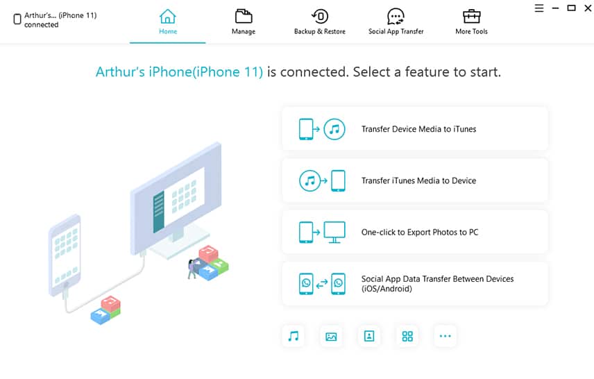 Backup your iPhone with Tenorshare iCareFone