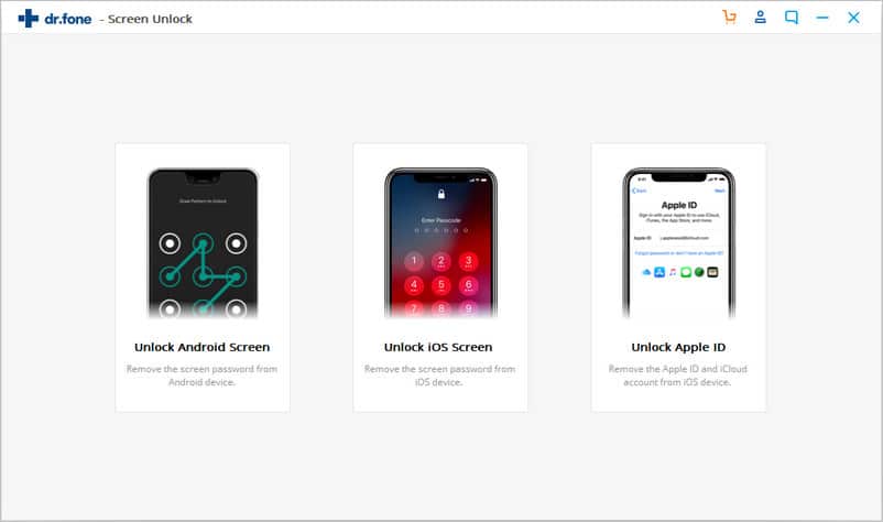 dr.fone – Screen Unlock Android – types de suppression des verrouillages d'écran