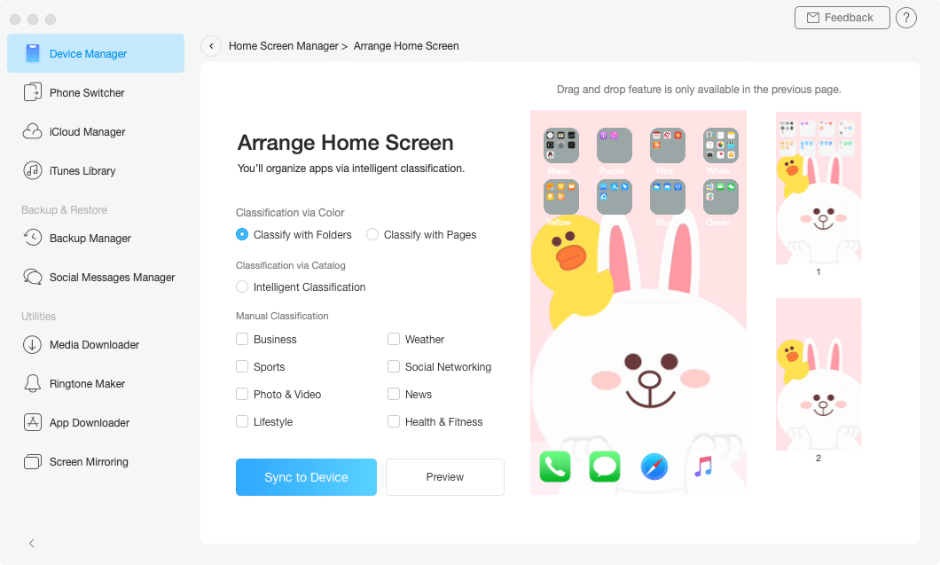 iMobie AnyTrans – arrange home screen
