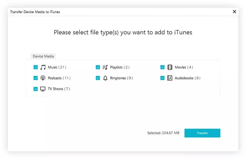 Tenorshare iCareFone – ajouter des fichiers à iTunes