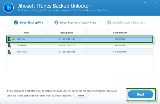 Jihosoft iTunes Backup Unlocker