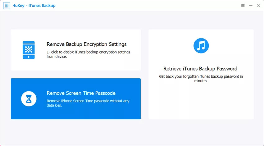 Tenorshare 4uKey – iTunes Backup – Remove Screen Time Passcode