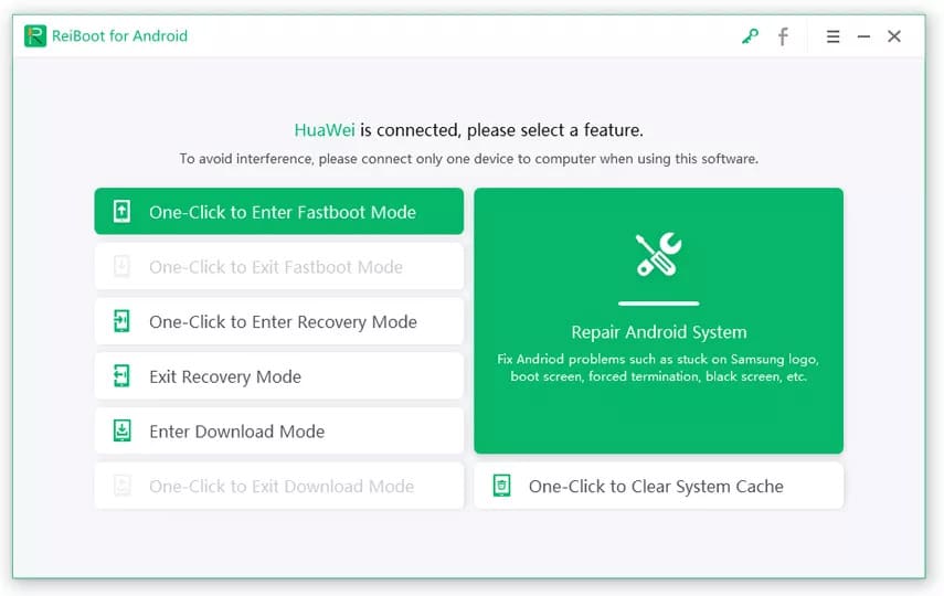 Tenorshare ReiBoot for Android – home screen