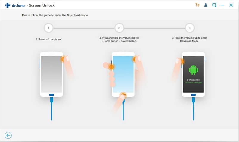 dr.fone – Screen Unlock Android – entrer dans le mode de téléchargement