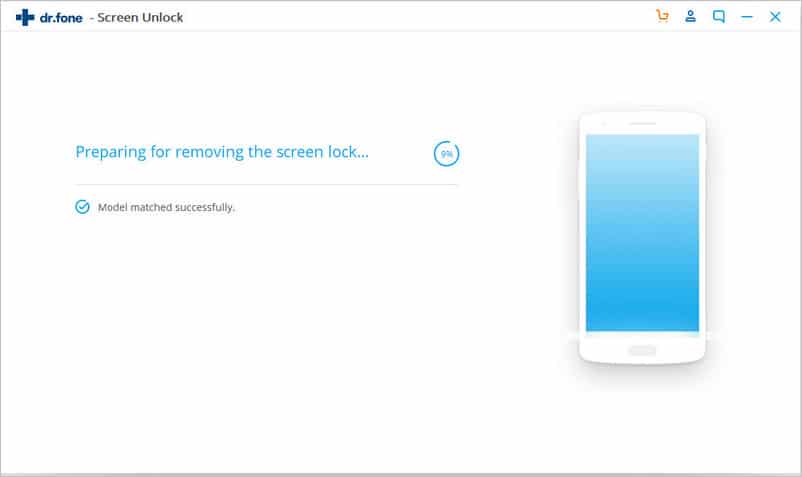 dr.fone – Screen Unlock Android – préparation de la suppression du verrouillage d'écran