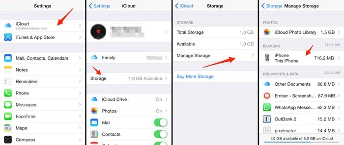 determine the icloud backup file from which you wish to recover the photos