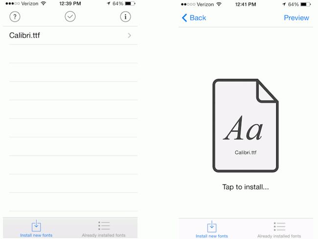 install a new font on iphone using anyfont