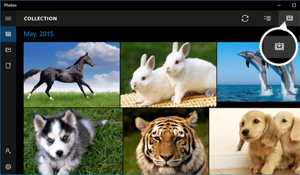 launch the photos app and click import in windows 10