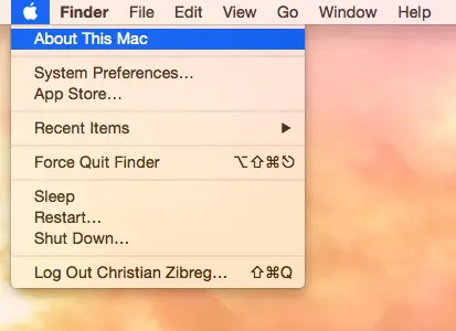 Open About This Mac Option