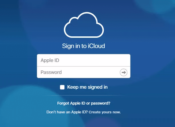 Connectez-vous à votre compte iCloud