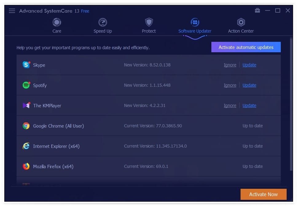 Advanced SystemCare – software updater