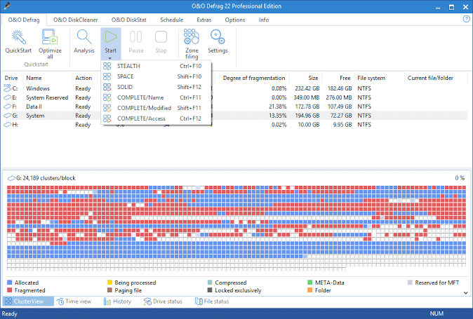 O&O Defrag Diskcleaner