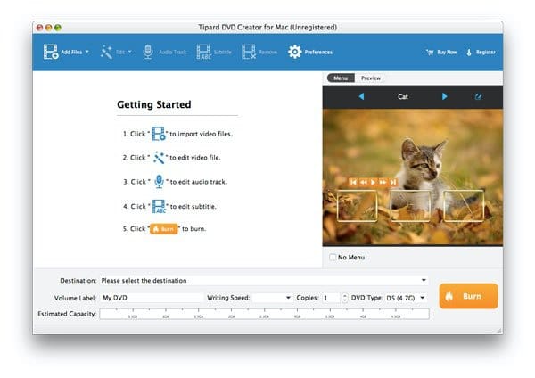 Tipard DVD Creator for Mac Main UI