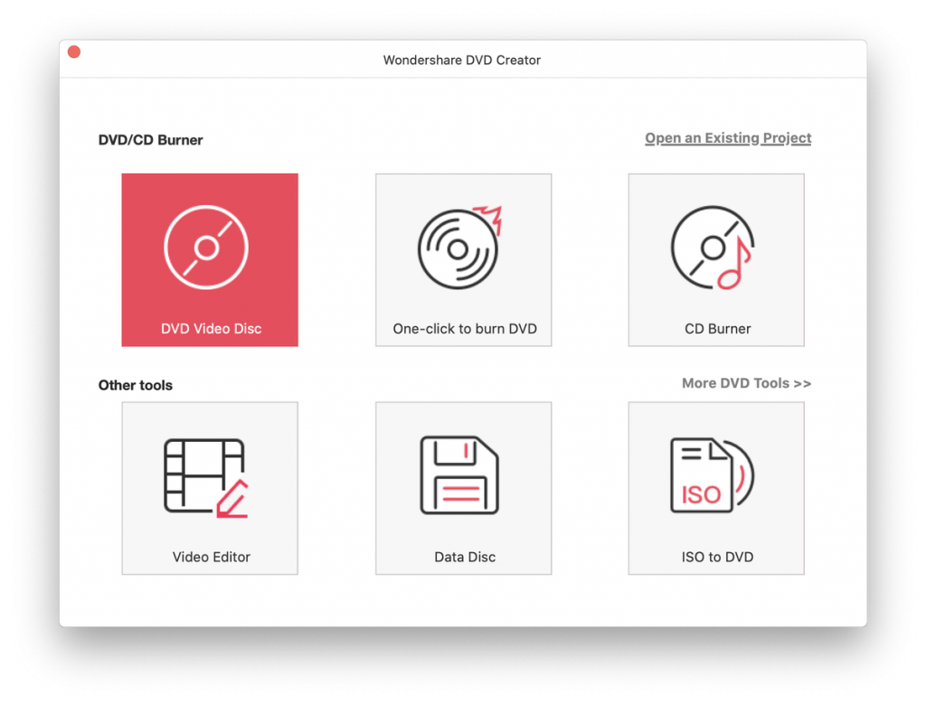 Wondershare DVD Creator Main UI