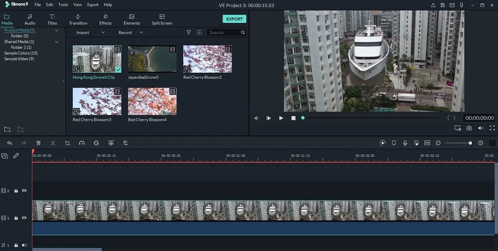Wondershare Filmora9 – editing interface