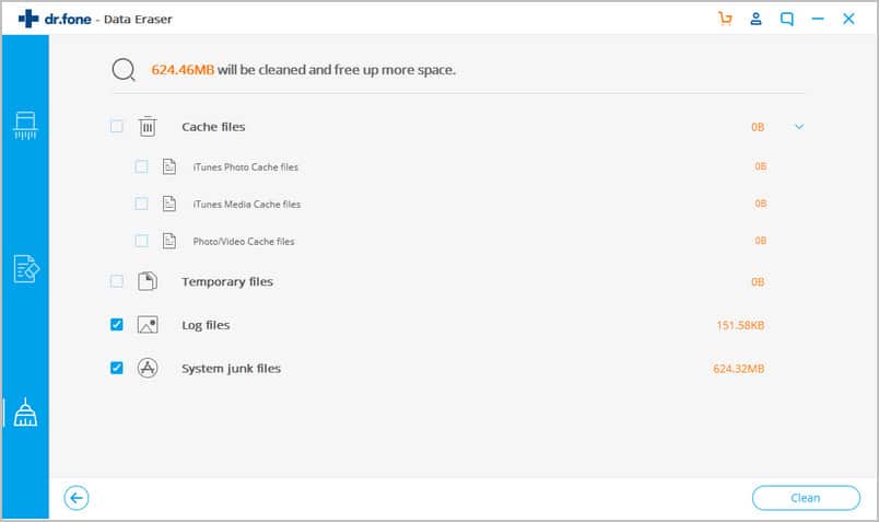 dr.fone – Data Eraser (iOS) – free up space