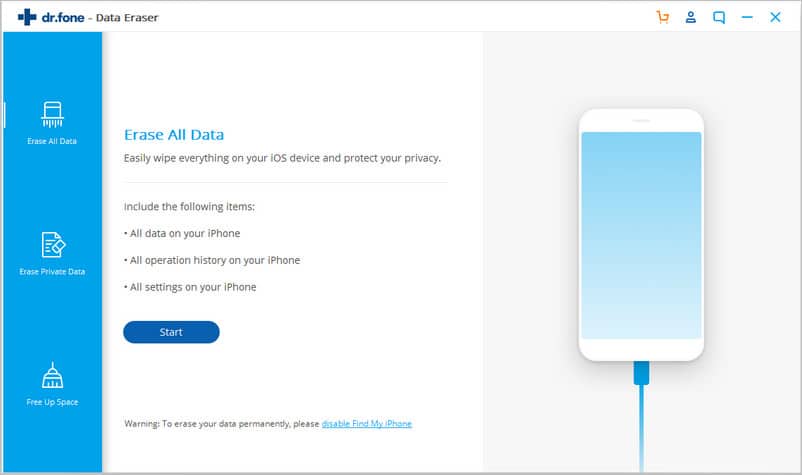 dr.fone – Data Eraser (iOS) – erase all data
