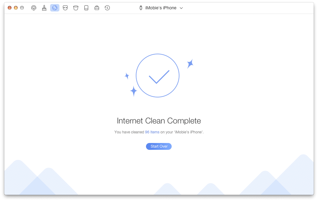 iMobie PhoneClean – internet clean completed