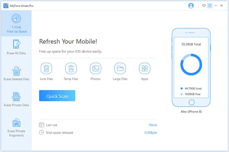 iMyFone Umate Pro – device connected