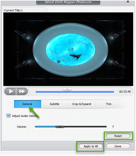 WinX DVD Ripper Platinum – an integrated video editor